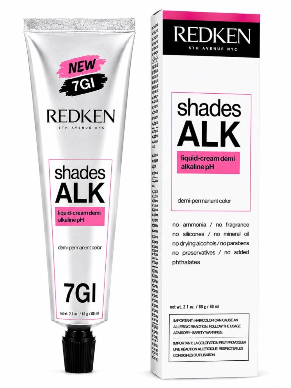 Redken Shades ALK 7GI Demi-Permanent Liquid-Cream Hair Color 2.1 oz